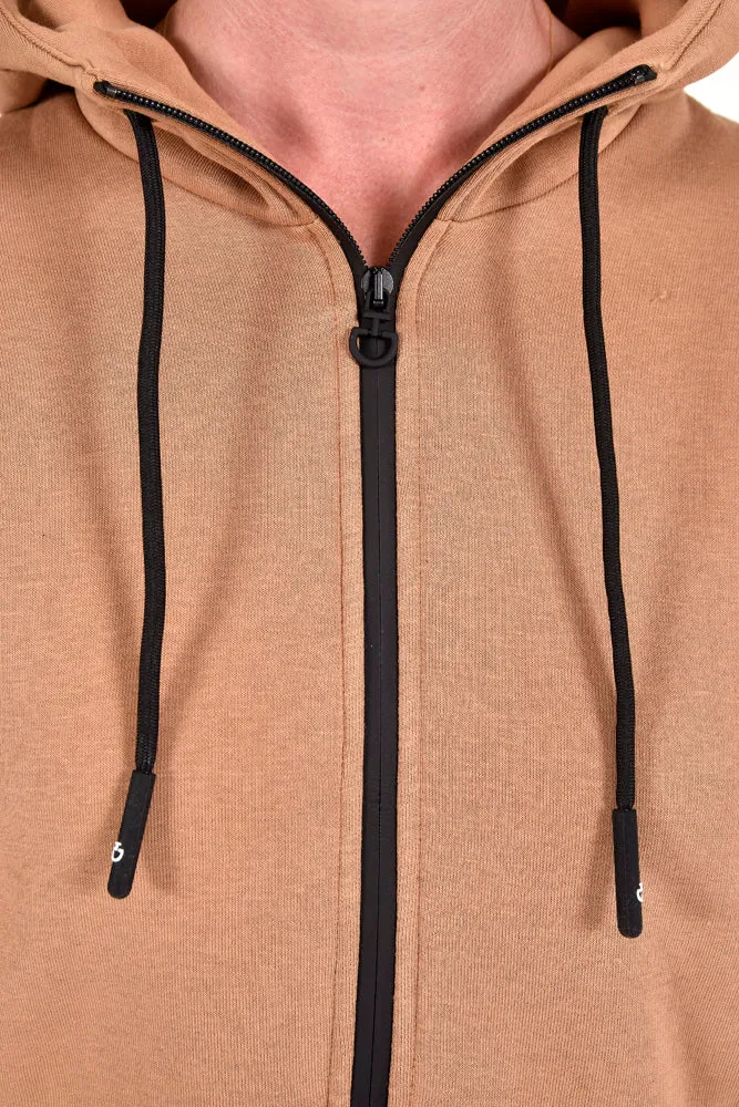 CT Orbit Flock Zip Hoodie - Cacao