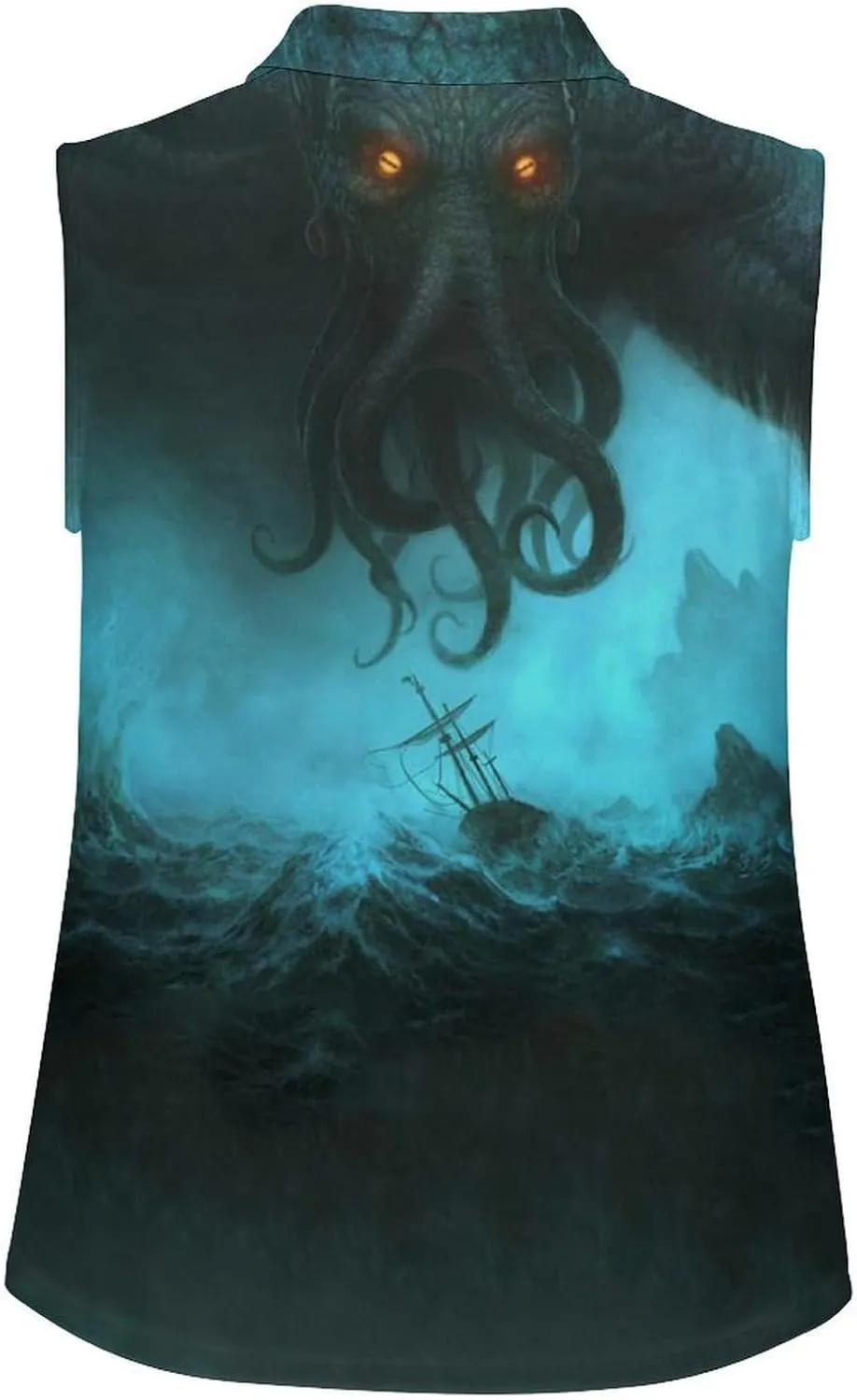 Cthulhuss in Deep Ocean Women's Sleeveless Golf Polo Shirts Athletic Tank Tops
