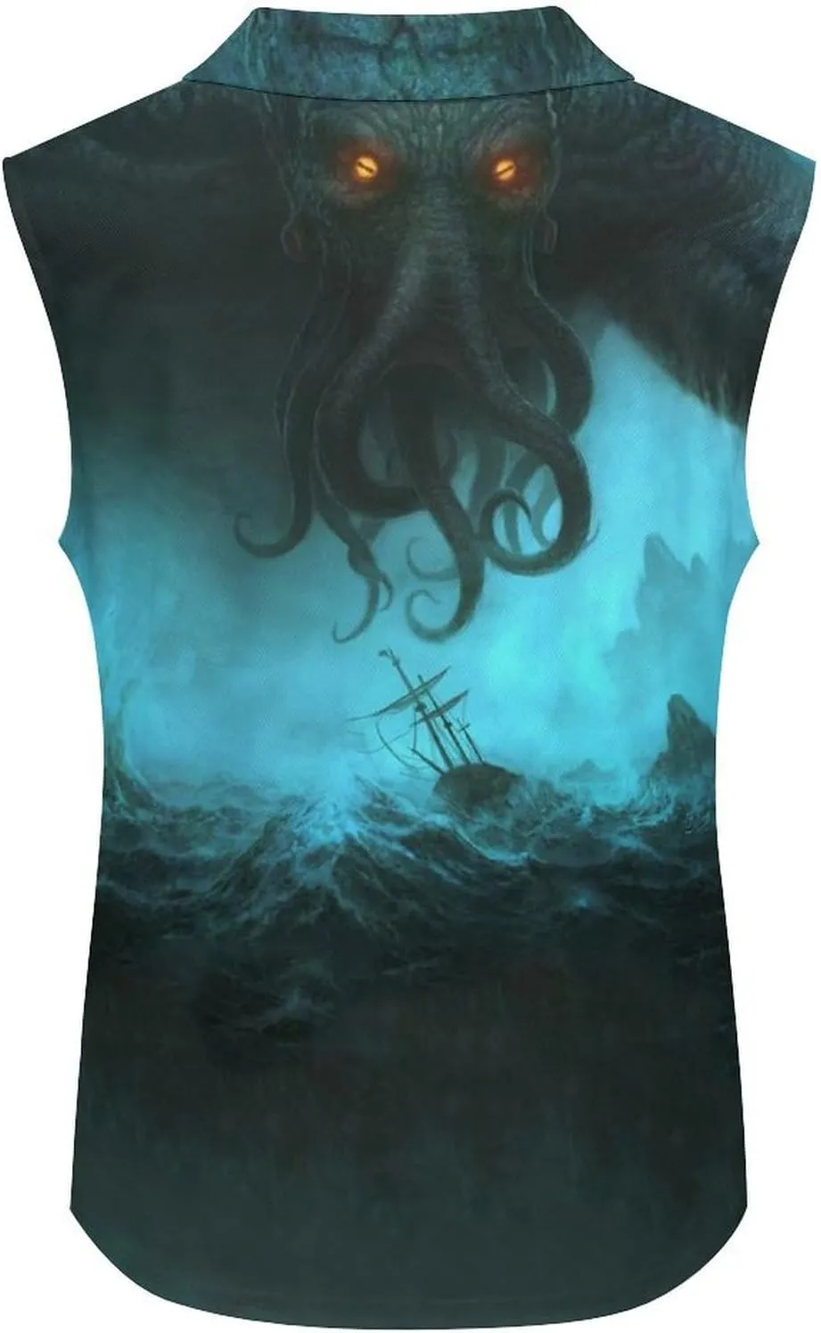 Cthulhuss in Deep Ocean Women's Sleeveless Golf Polo Shirts Athletic Tank Tops
