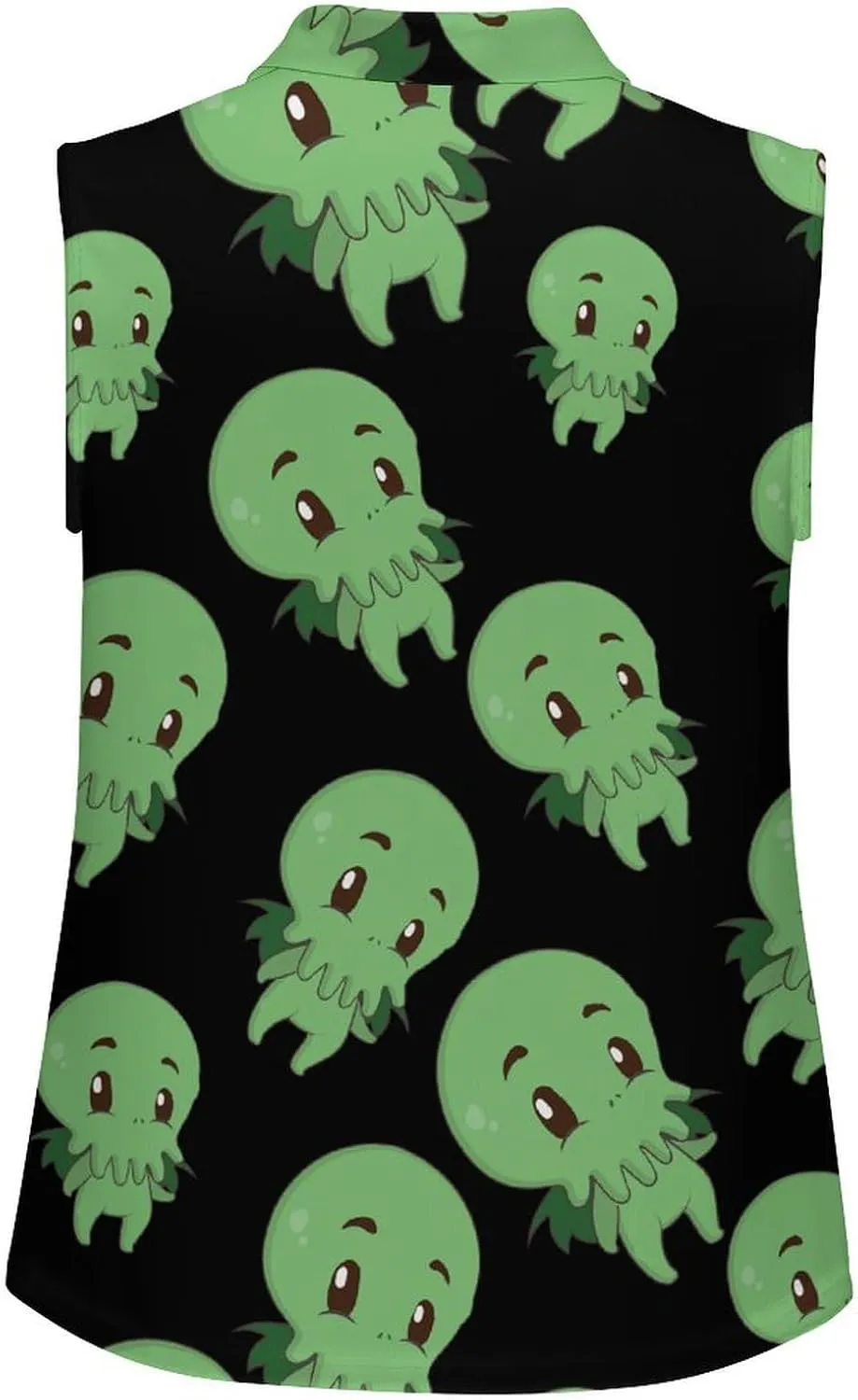 Cute Little Cthulhuss Women's Sleeveless Golf Polo Shirts Athletic Tank Tops