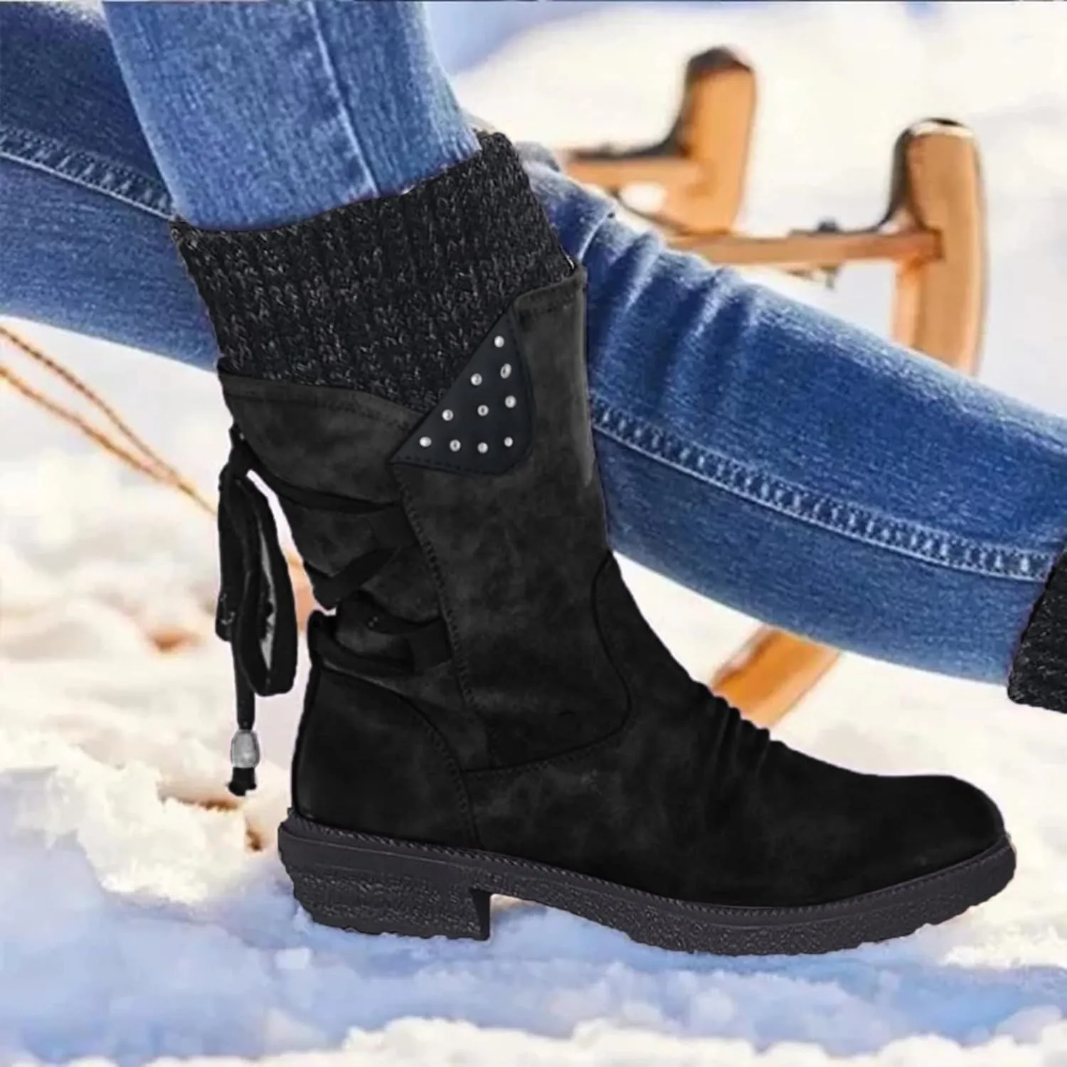 Cute Winter Boots Size 4 Woman Womens Mens Snow Boots Winter Shoes Slip on Ankle Booties Boots Women Winter Waterproof Size 11 Womens Winter Fur Lined Boots Womens Warm Winter Boots Waterproof