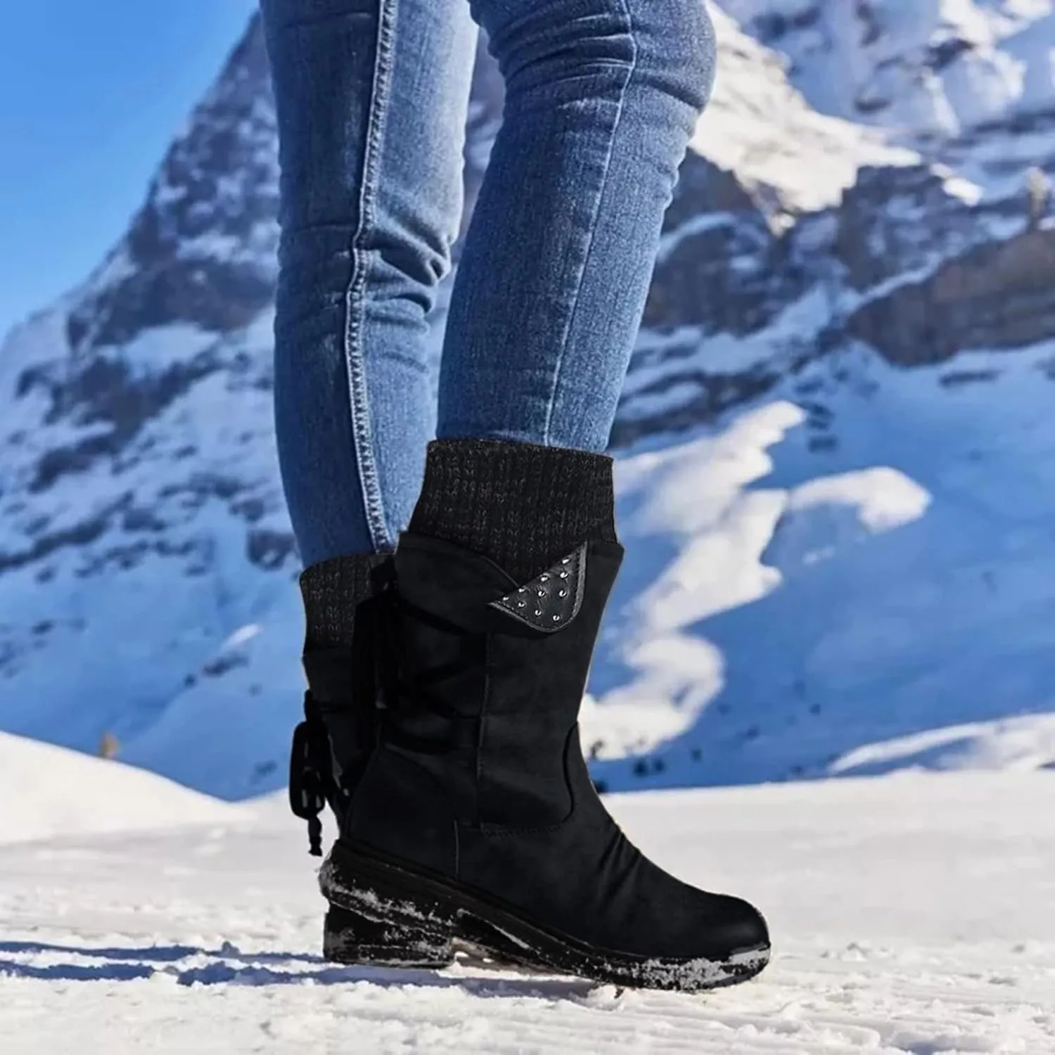 Cute Winter Boots Size 4 Woman Womens Mens Snow Boots Winter Shoes Slip on Ankle Booties Boots Women Winter Waterproof Size 11 Womens Winter Fur Lined Boots Womens Warm Winter Boots Waterproof
