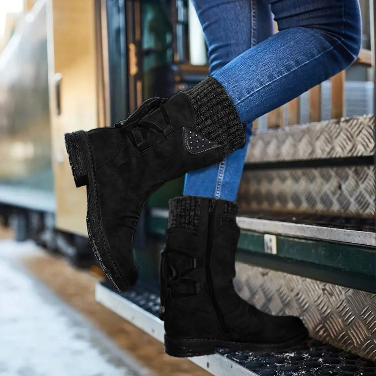 Cute Winter Boots Size 4 Woman Womens Mens Snow Boots Winter Shoes Slip on Ankle Booties Boots Women Winter Waterproof Size 11 Womens Winter Fur Lined Boots Womens Warm Winter Boots Waterproof
