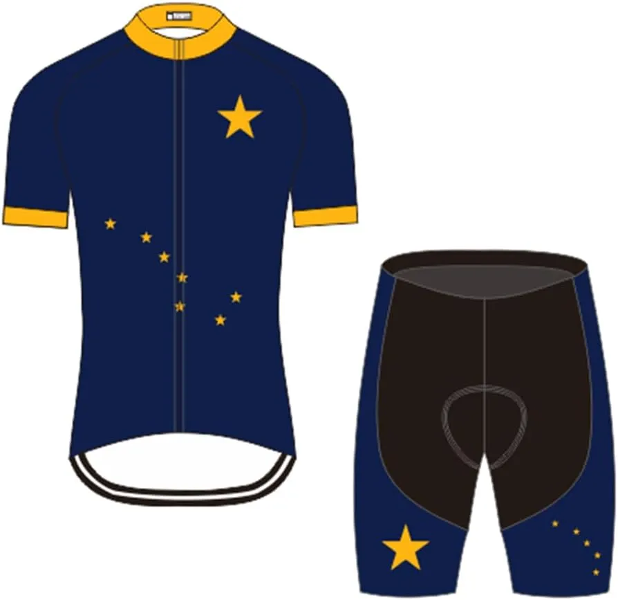 Cycling Jersey Men Set Biking Clothes Bicycle Short Sleeve Bike Shirts Shorts with 3D Padded Quick Dry Breathable