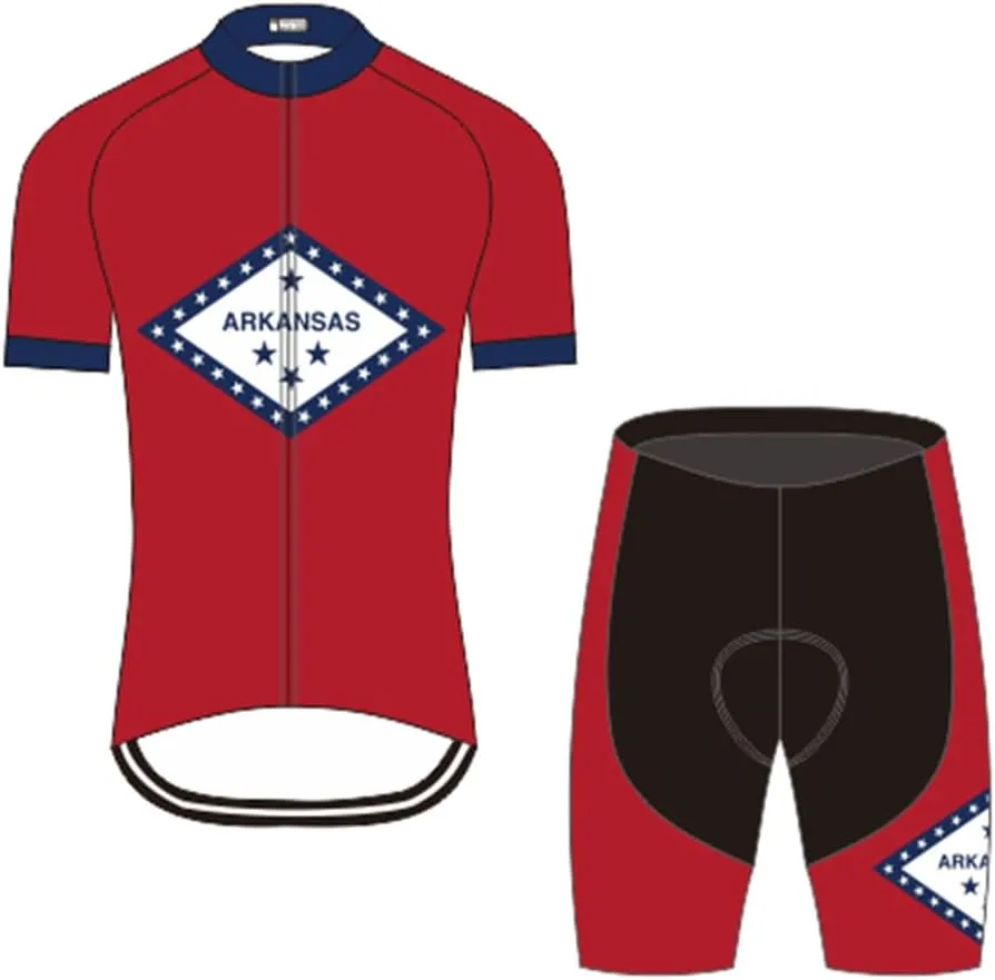 Cycling Jersey Men Set Biking Clothes Bicycle Short Sleeve Bike Shirts Shorts with 3D Padded Quick Dry Breathable