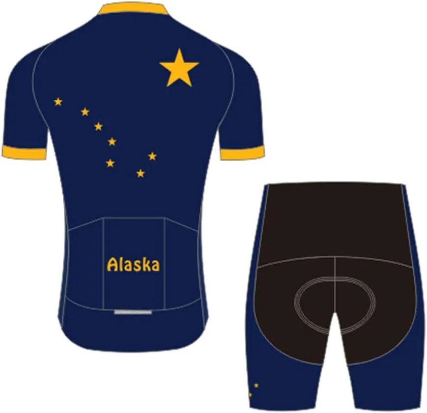 Cycling Jersey Men Set Biking Clothes Bicycle Short Sleeve Bike Shirts Shorts with 3D Padded Quick Dry Breathable
