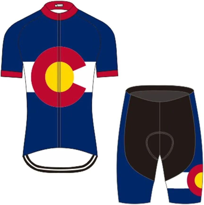Cycling Jersey Men Set Biking Clothes Bicycle Short Sleeve Bike Shirts Shorts with 3D Padded Quick Dry Breathable