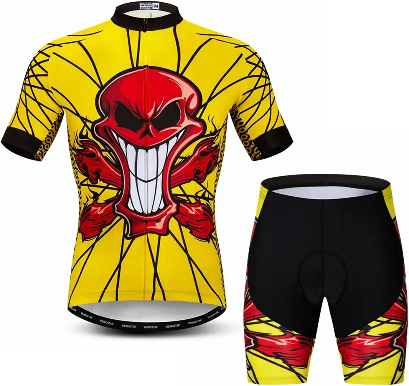 Cycling Jersey Shorts Set Padded Men Bike Top Suit