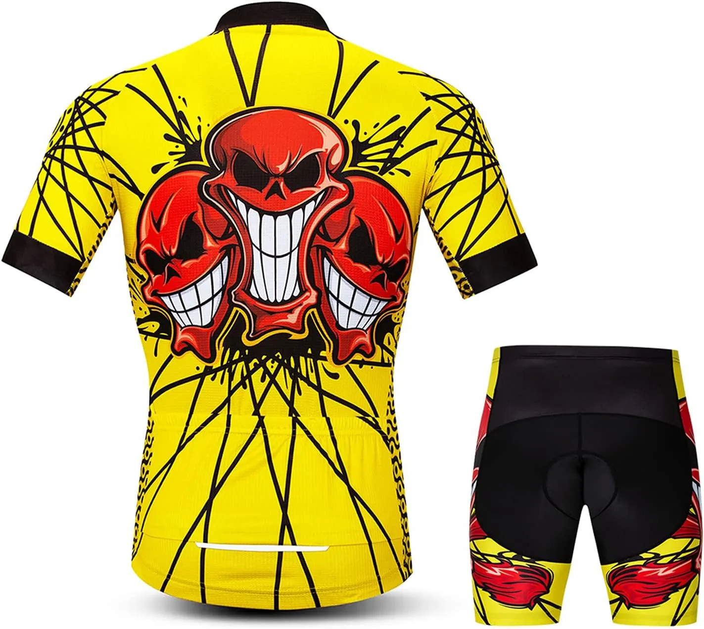 Cycling Jersey Shorts Set Padded Men Bike Top Suit