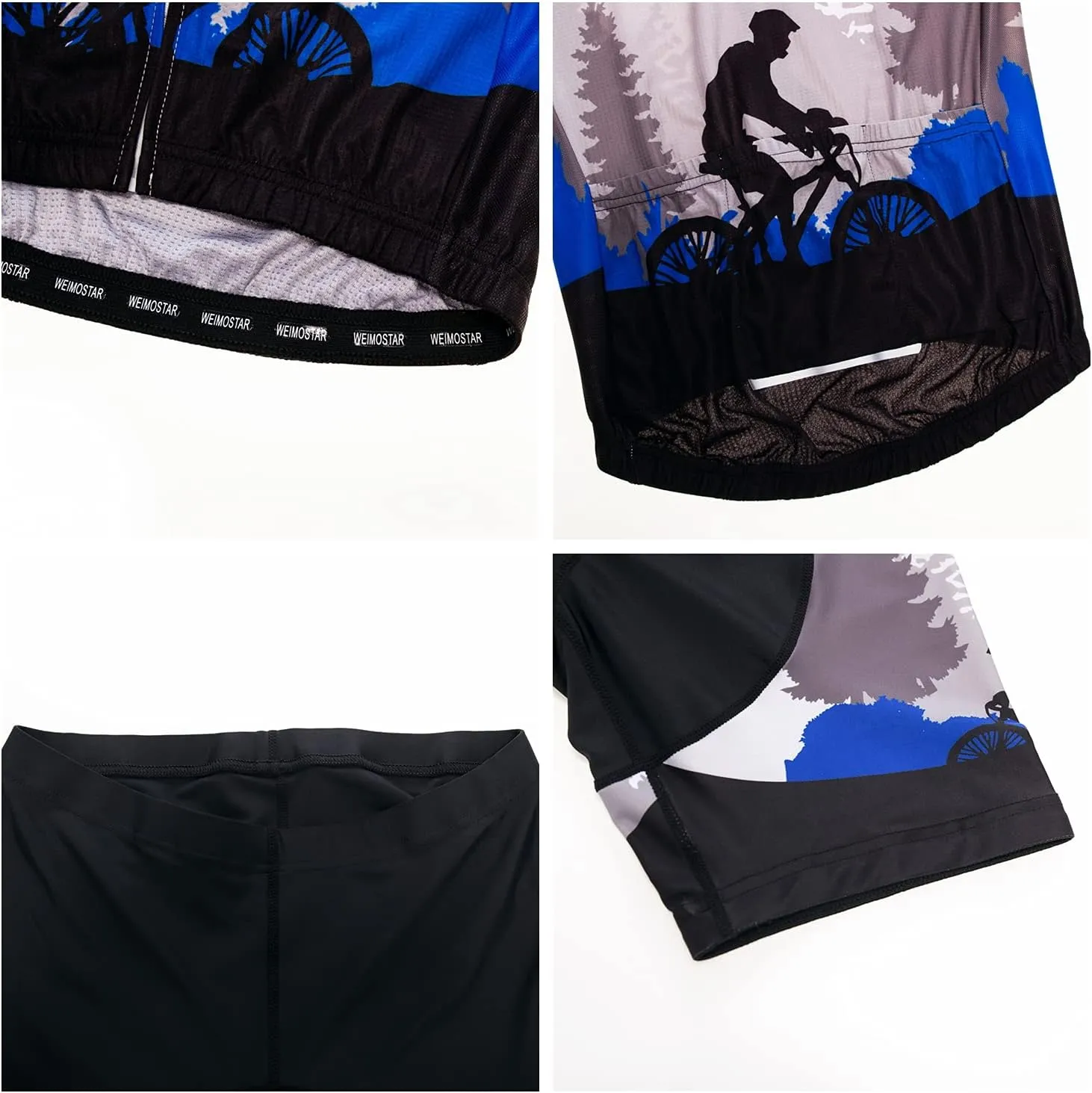 Cycling Jersey Shorts Set Padded Men Bike Top Suit