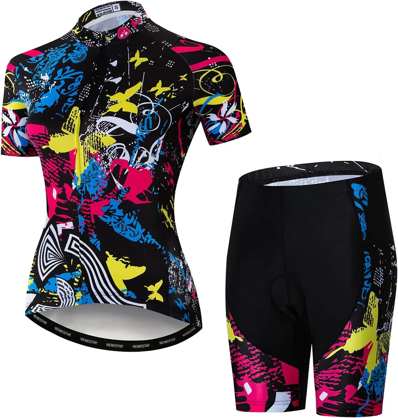 Cycling Jersey Shorts Set Padded Women Bike Bicycle Top Suit Summer