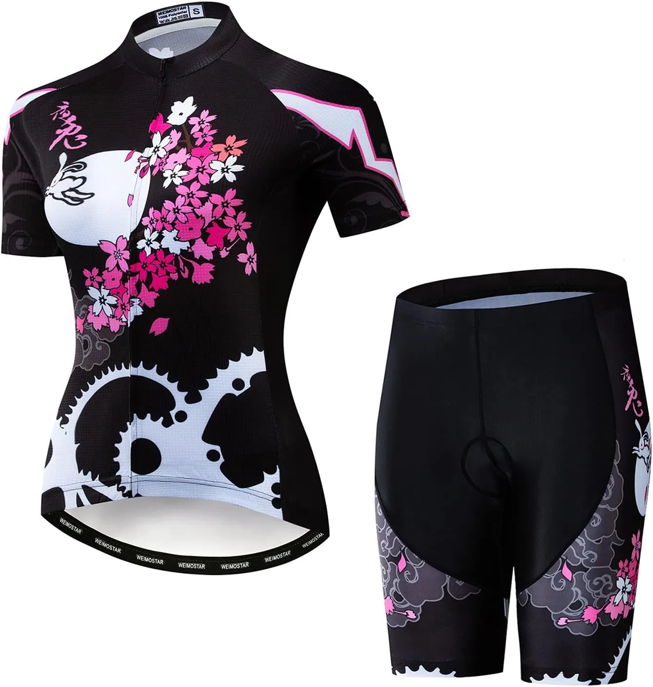 Cycling Jersey Shorts Set Padded Women Bike Bicycle Top Suit Summer