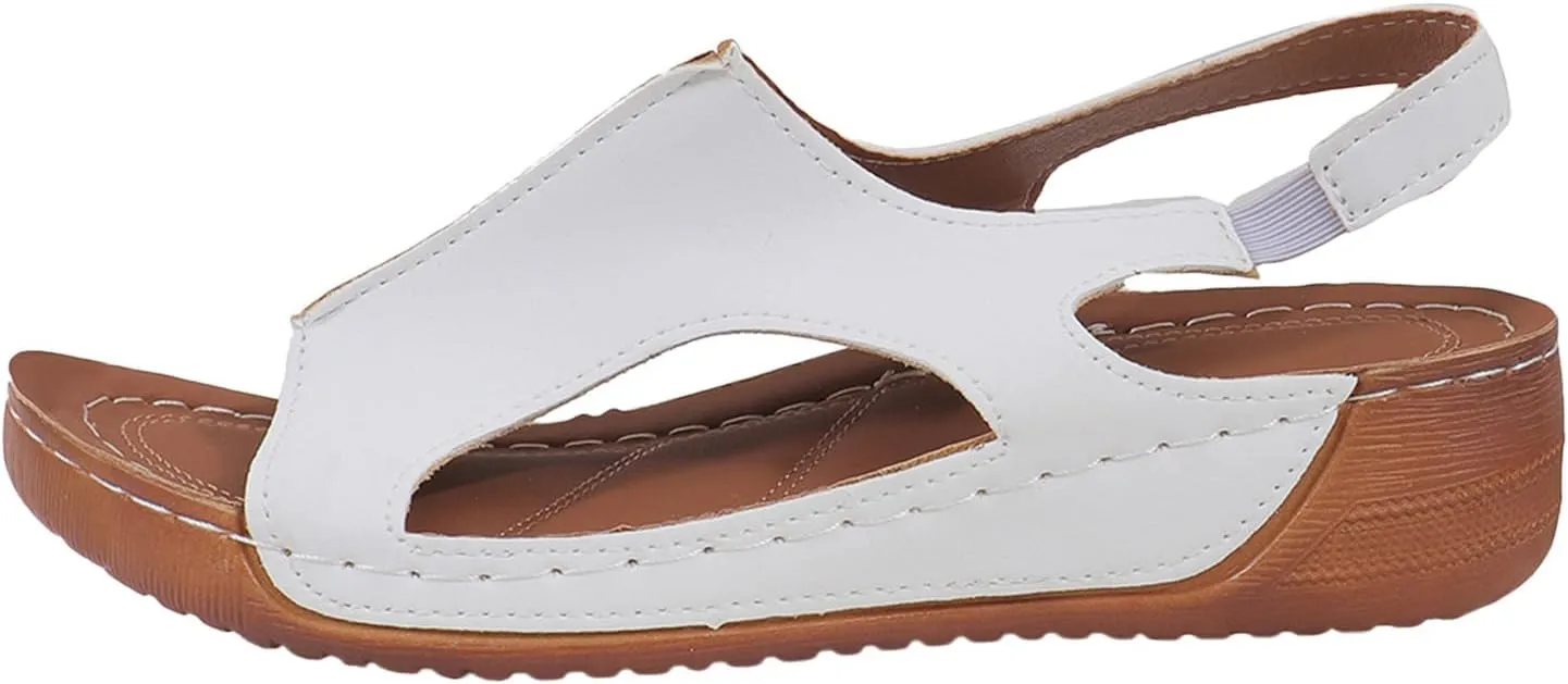 Damping Sole Upgradation Stretch Lightweight Sandals, Women Flat Sandals Orthopedic Arch Support Walking Summer Sandals Shoes