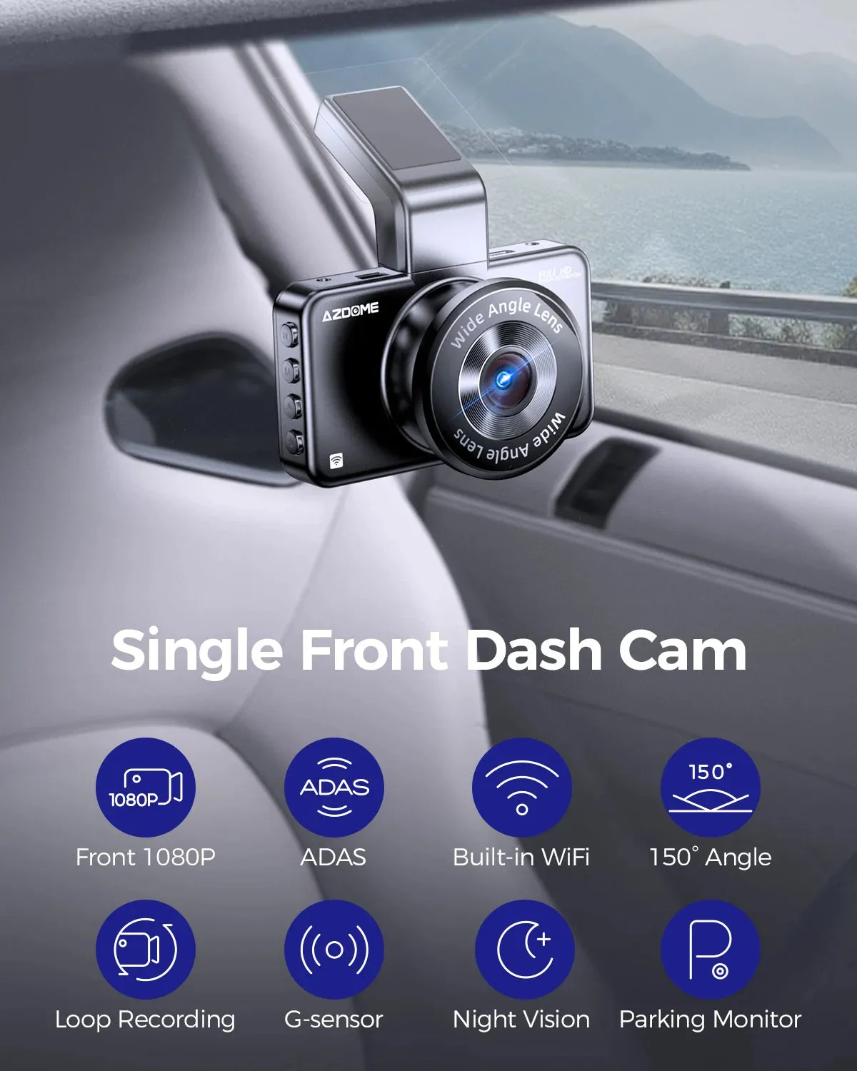 Dash Cam M17 1080P Front Cam Built-In ADAS GPS Car Camera 24H Parking Monitor Night Vision Car DVR WIFI APP 150FOV
