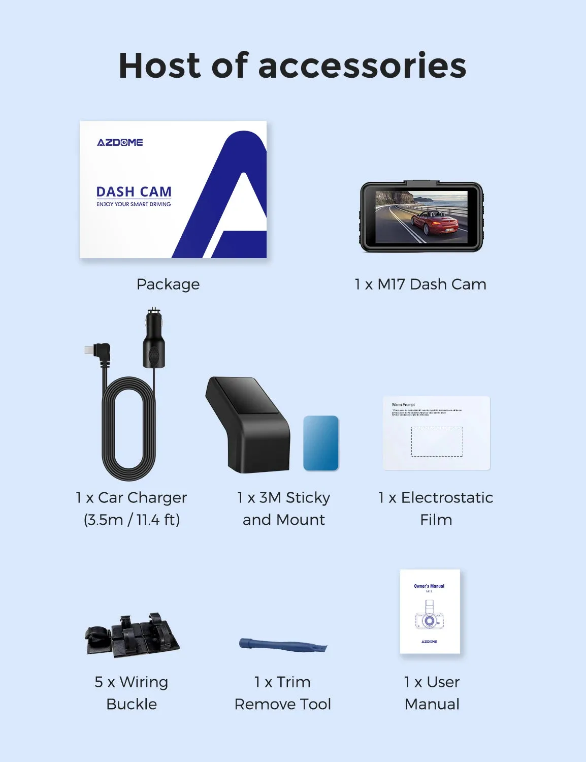 Dash Cam M17 1080P Front Cam Built-In ADAS GPS Car Camera 24H Parking Monitor Night Vision Car DVR WIFI APP 150FOV