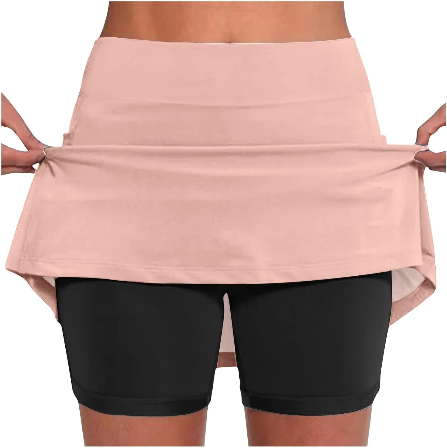 DDAPJ pyju Women's Tennis Skirt Inner Shorts Lightweight Golf Skorts Casual Sports Skirt with Shorts Running Modest Skirts