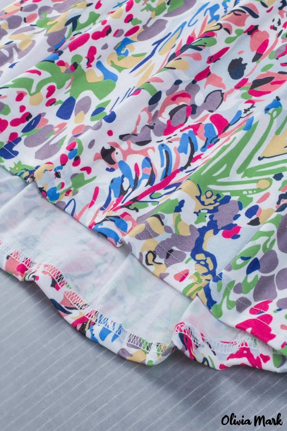 Deanwangkt - Green Floral Print Puff Sleeve Loose Blouse