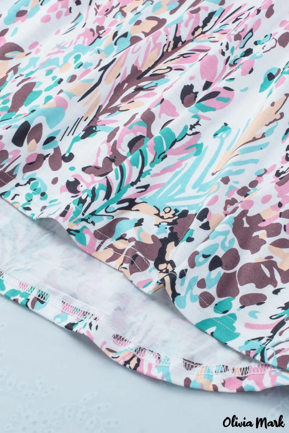 Deanwangkt - Green Floral Print Puff Sleeve Loose Blouse