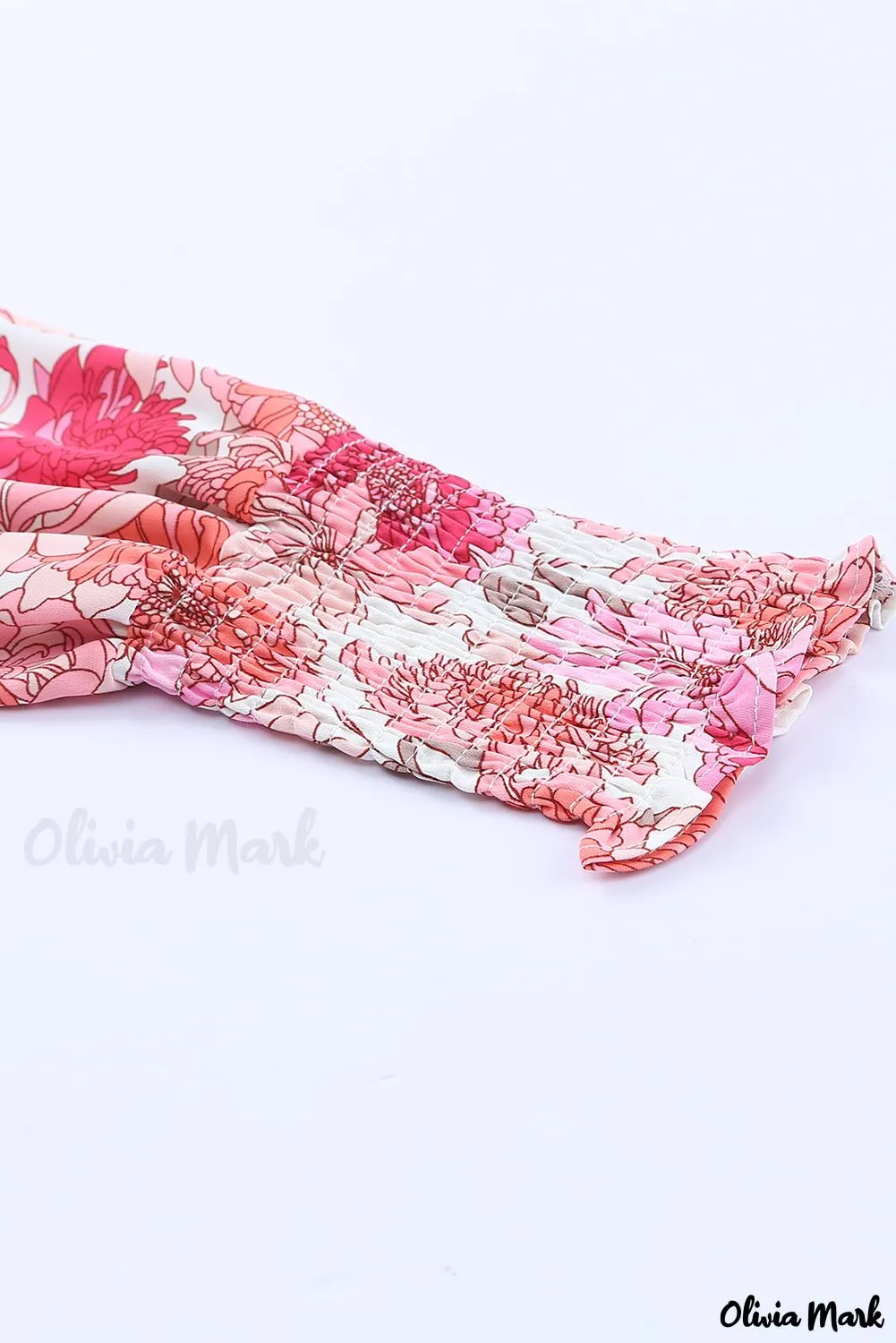Deanwangkt - Pink floral blouse with balloon sleeves