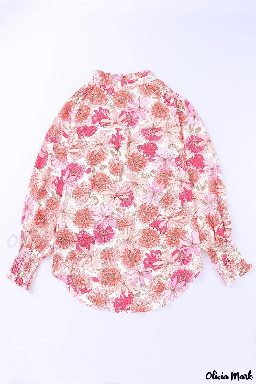 Deanwangkt - Pink floral blouse with balloon sleeves