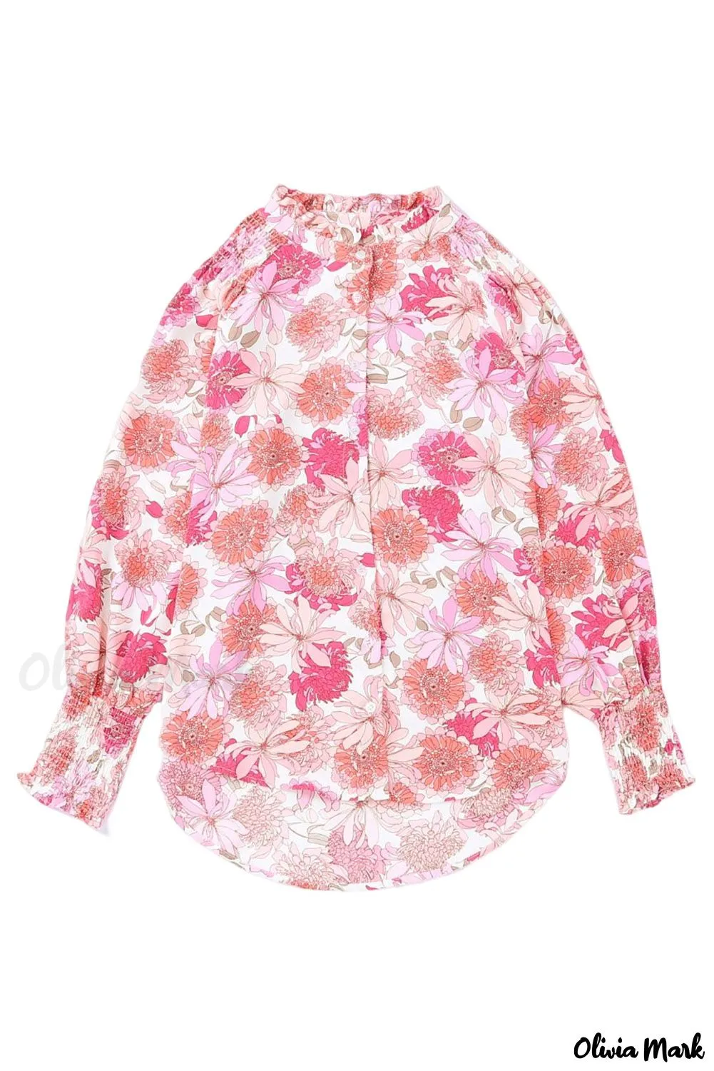 Deanwangkt - Pink floral blouse with balloon sleeves