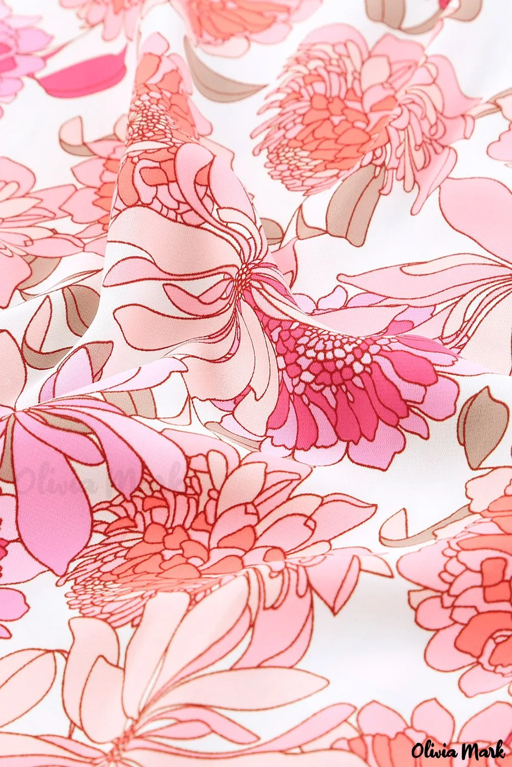 Deanwangkt - Pink floral blouse with balloon sleeves