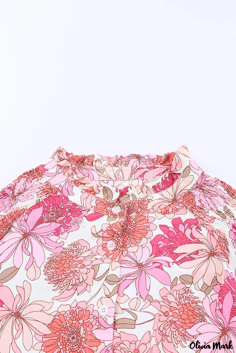 Deanwangkt - Pink floral blouse with balloon sleeves