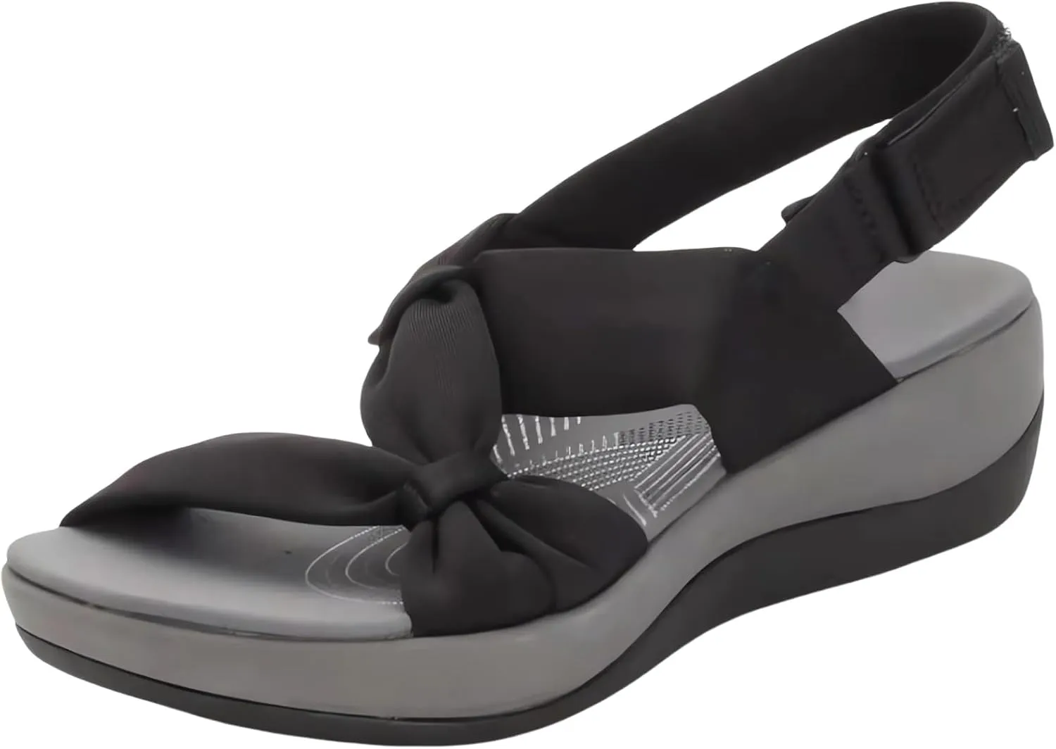 Dressy Sandals Women Comfortable Wedding Open Toe Orthopedic Sandals Soft Cushion Bow Decoration Wedge Sandal Summer Walking Shoes with Arch Support Ankle Strap Beach Sandal Breathable Lightweight
