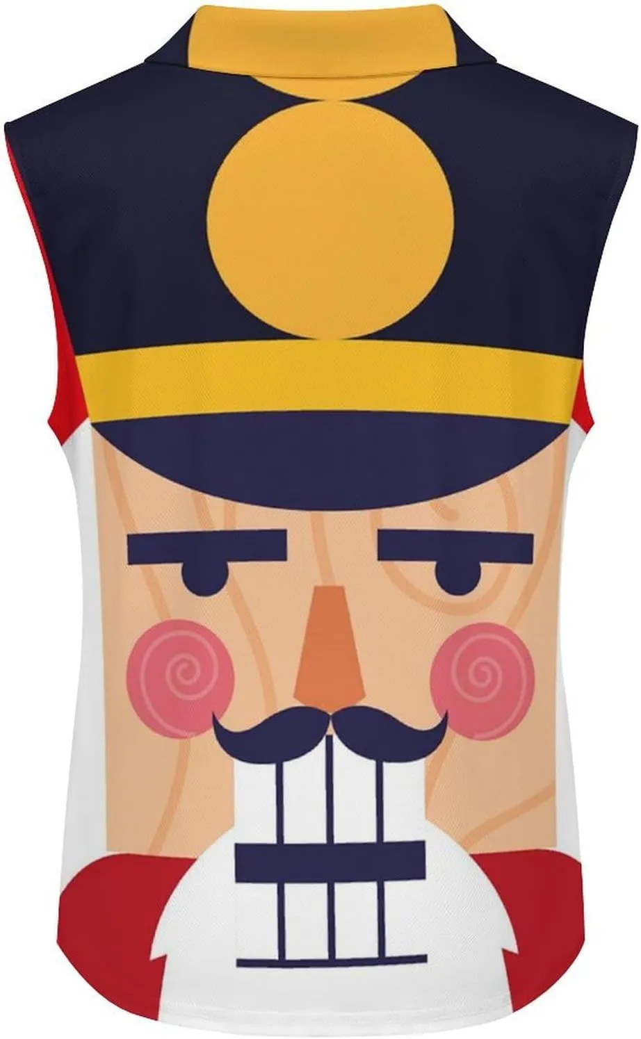 Face Nutcracker Soldier Women's Sleeveless Golf Polo Shirts Athletic Tank Tops