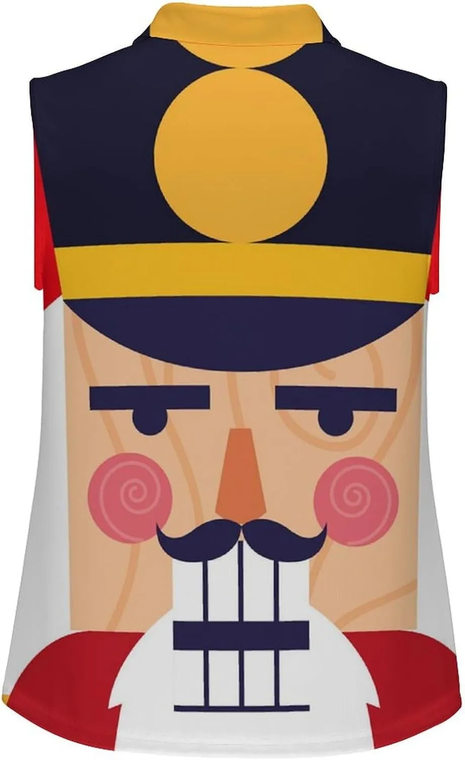 Face Nutcracker Soldier Women's Sleeveless Golf Polo Shirts Athletic Tank Tops