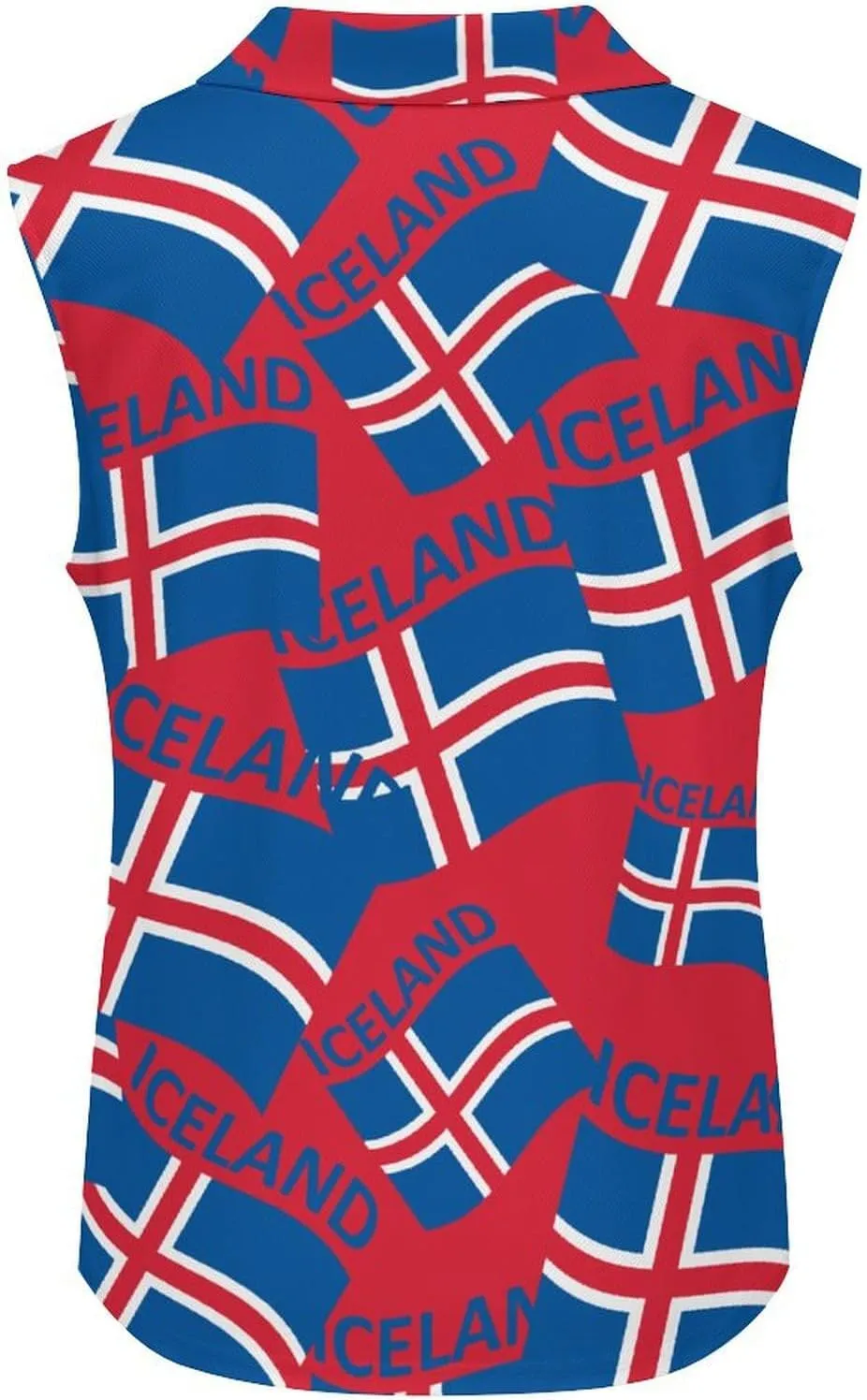 Flag of Iceland Women's Sleeveless Golf Polo Shirts Athletic Tank Tops