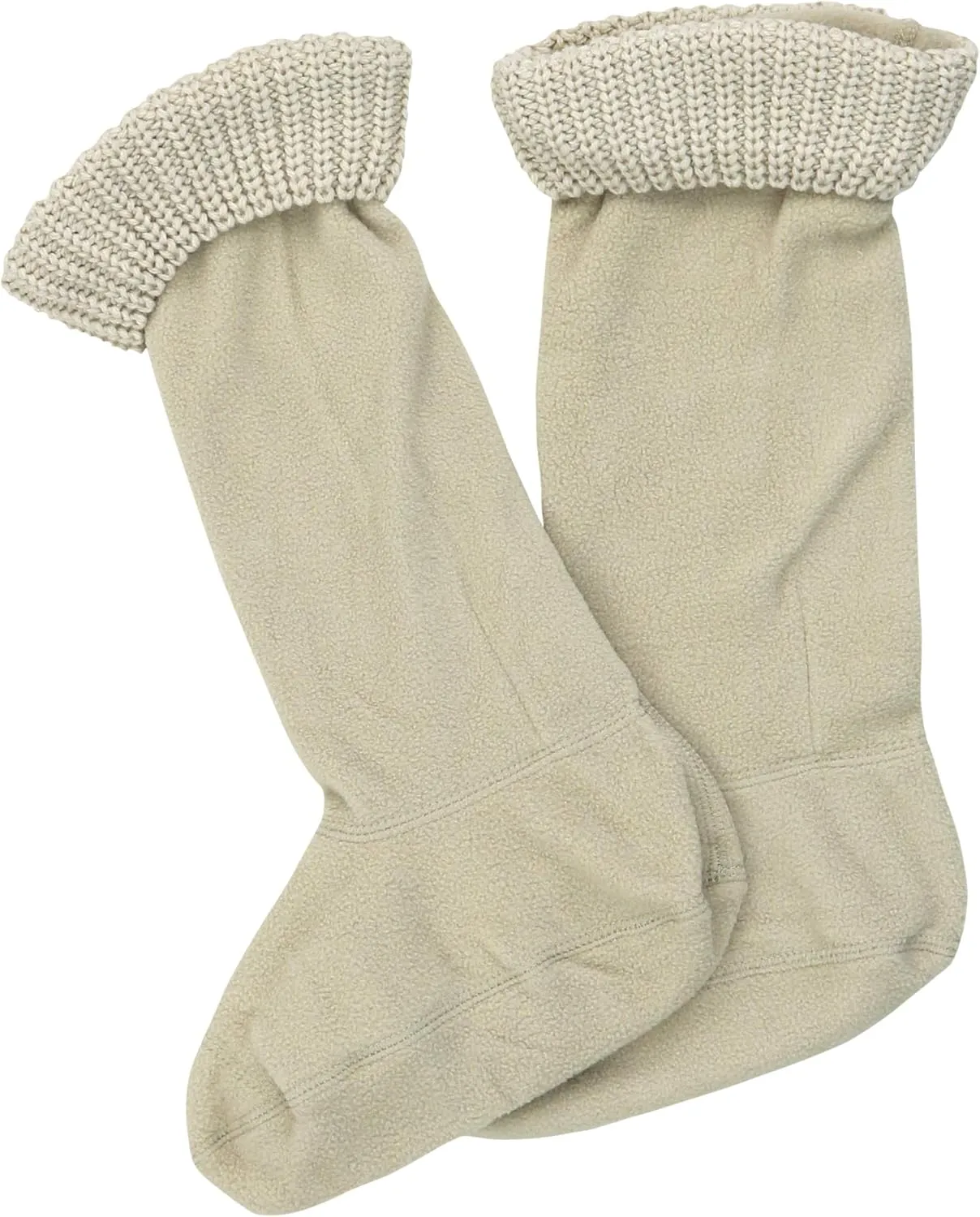 Fleece Boot-liner With Knitted Cuff, 2-Pair