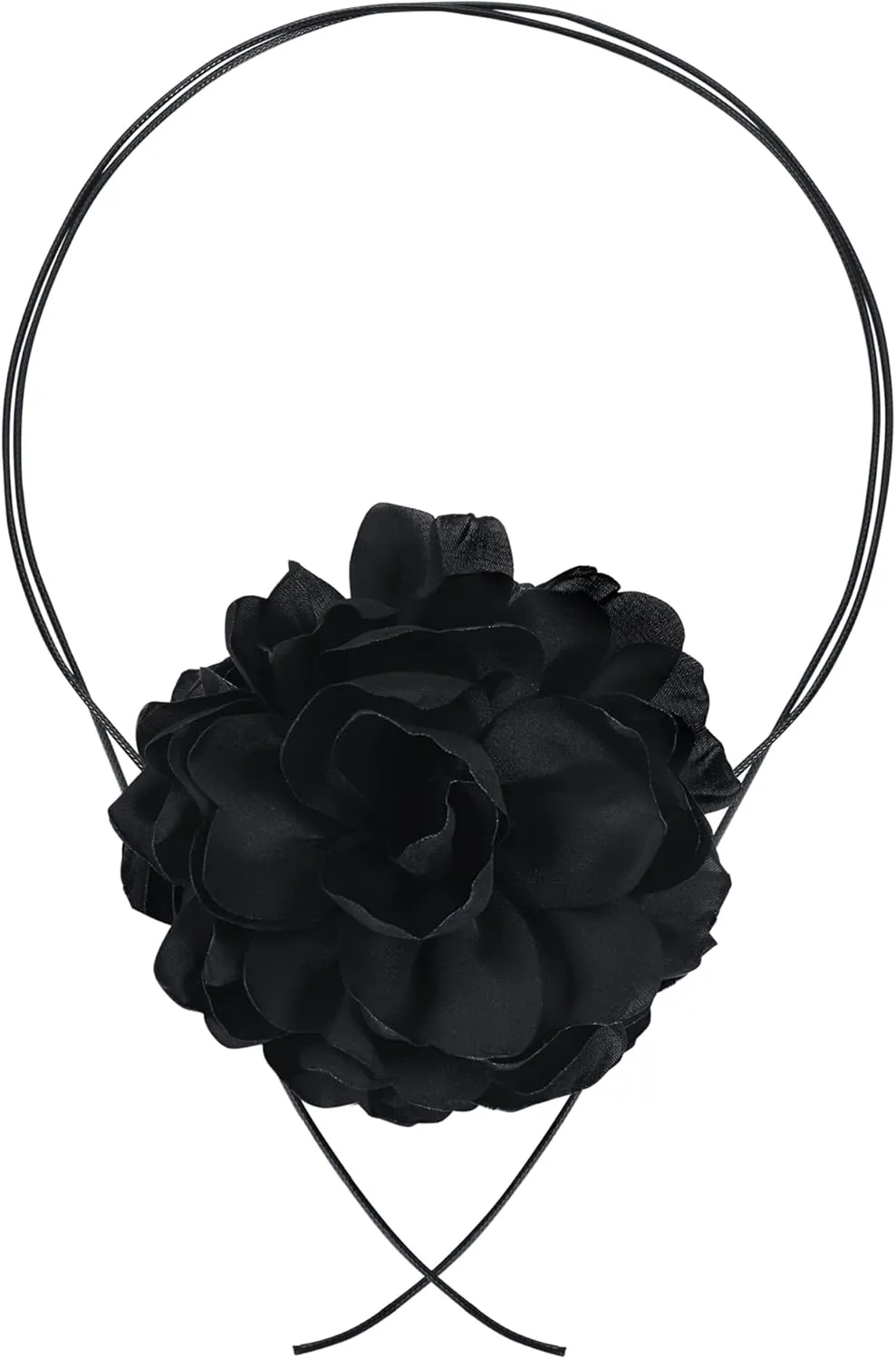 Flower Rose Choker Necklaces for Women Black Pink White Floral Ribbon Choker Y2K Gothic Accessories Jewelry