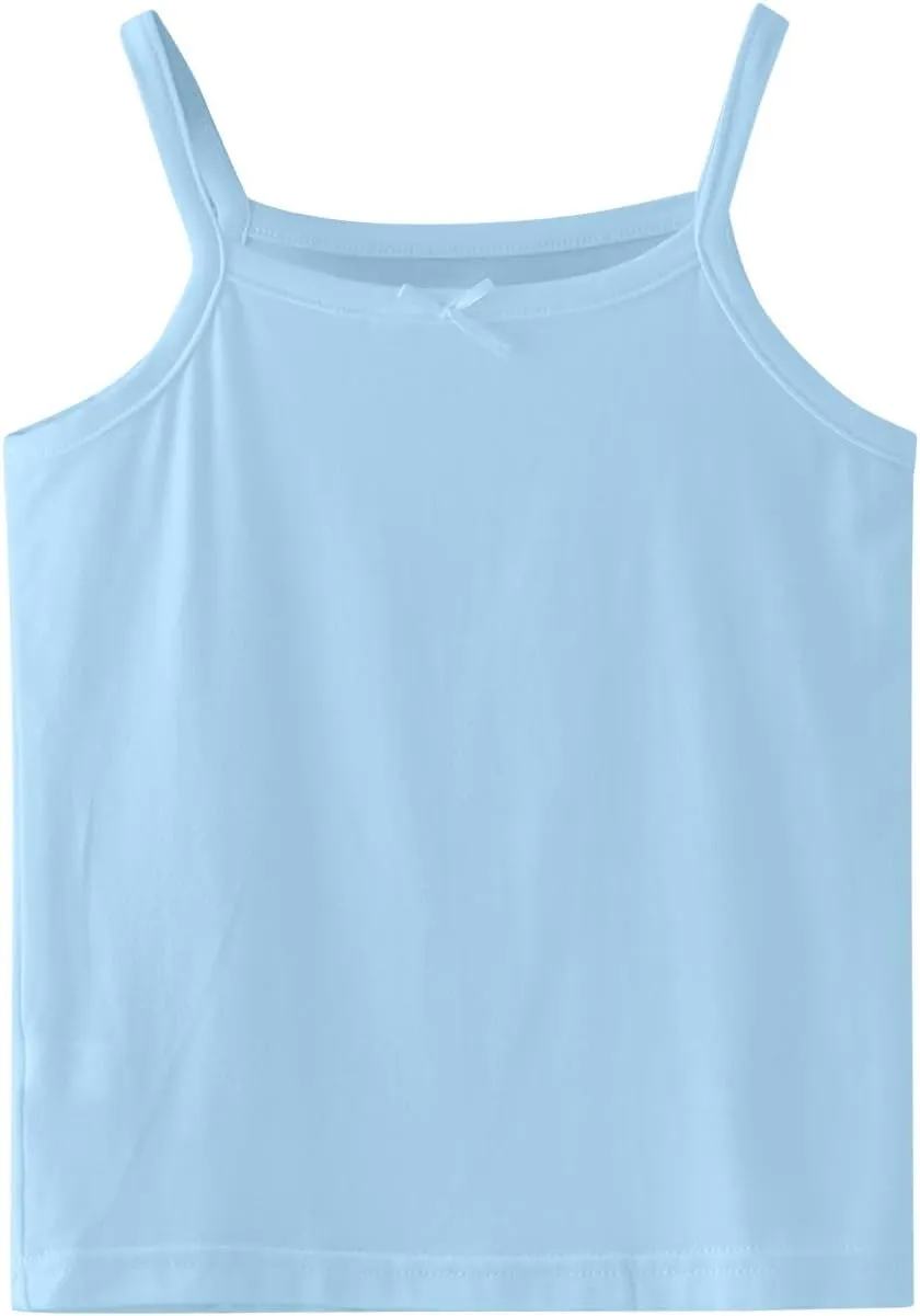 Girls Tank Tops Cotton Summer Sleeveless Spaghetti Strap Camisoles Toddler Girl Sports Dance Ballet Undershirt