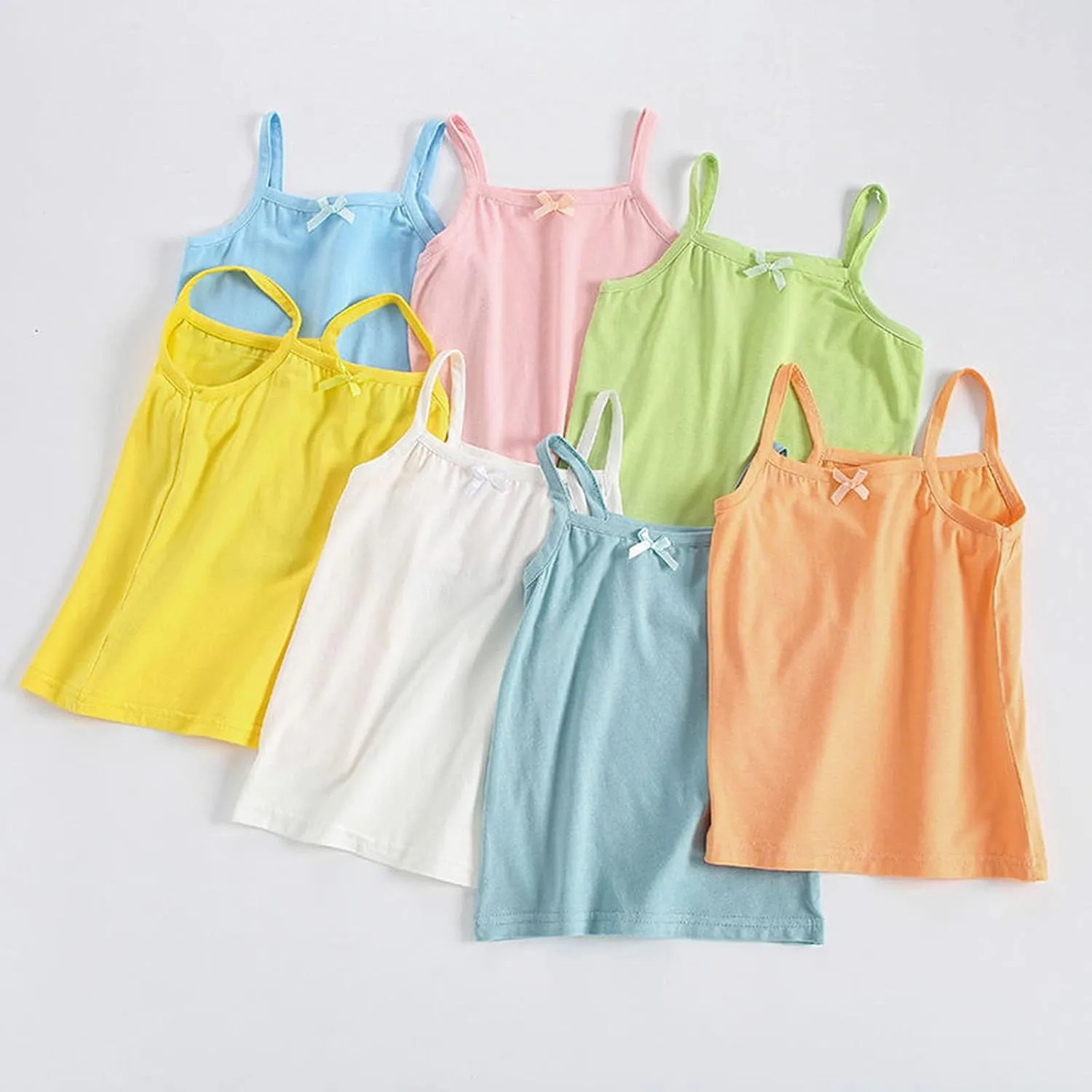 Girls Tank Tops Cotton Summer Sleeveless Spaghetti Strap Camisoles Toddler Girl Sports Dance Ballet Undershirt