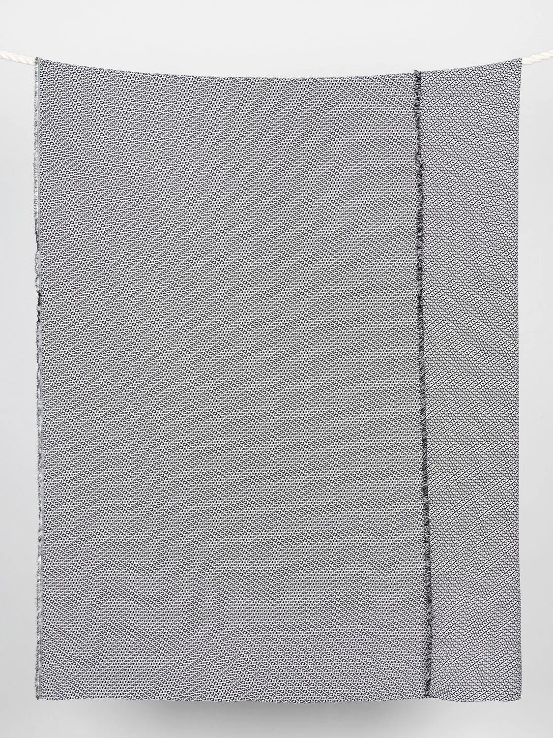 Graphic Oval Print Reversible Stretch Viscose Deadstock - Black   White - Swatch