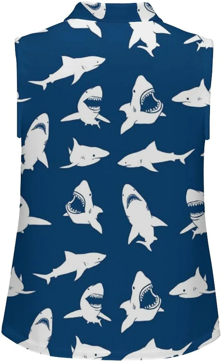 Great White Shark Women's Sleeveless Golf Polo Shirts Athletic Tank Tops
