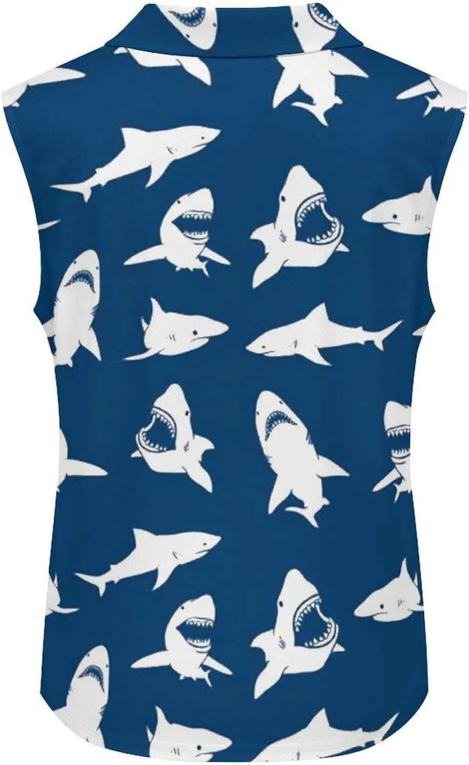 Great White Shark Women's Sleeveless Golf Polo Shirts Athletic Tank Tops