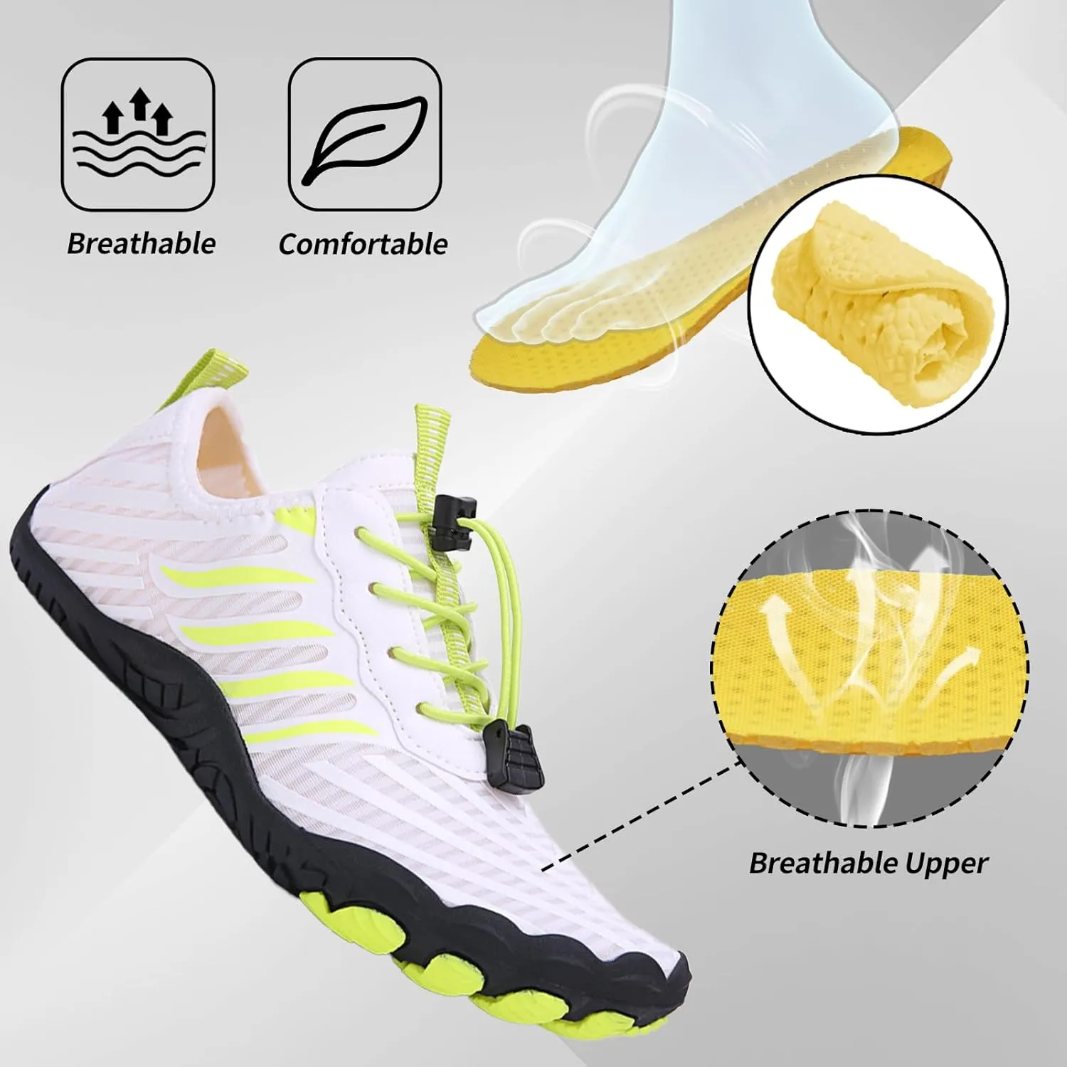 Grounded Barefoot Footwear for Women Men Neuropathy, Comfortable Lightweight Non-Slip Minimalist Barefoot Shoes, Outdoor Unisex Water Pro Barefoot Shoes Wide Toe Box Sneakers