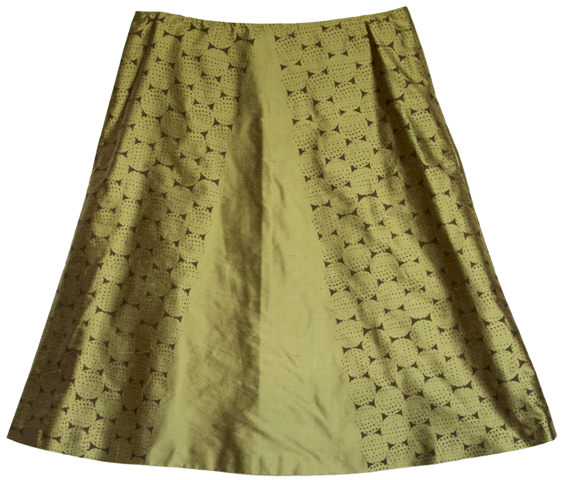 Guinea print A-line silk skirt in 'naples'