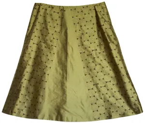 Guinea print A-line silk skirt in 'naples'