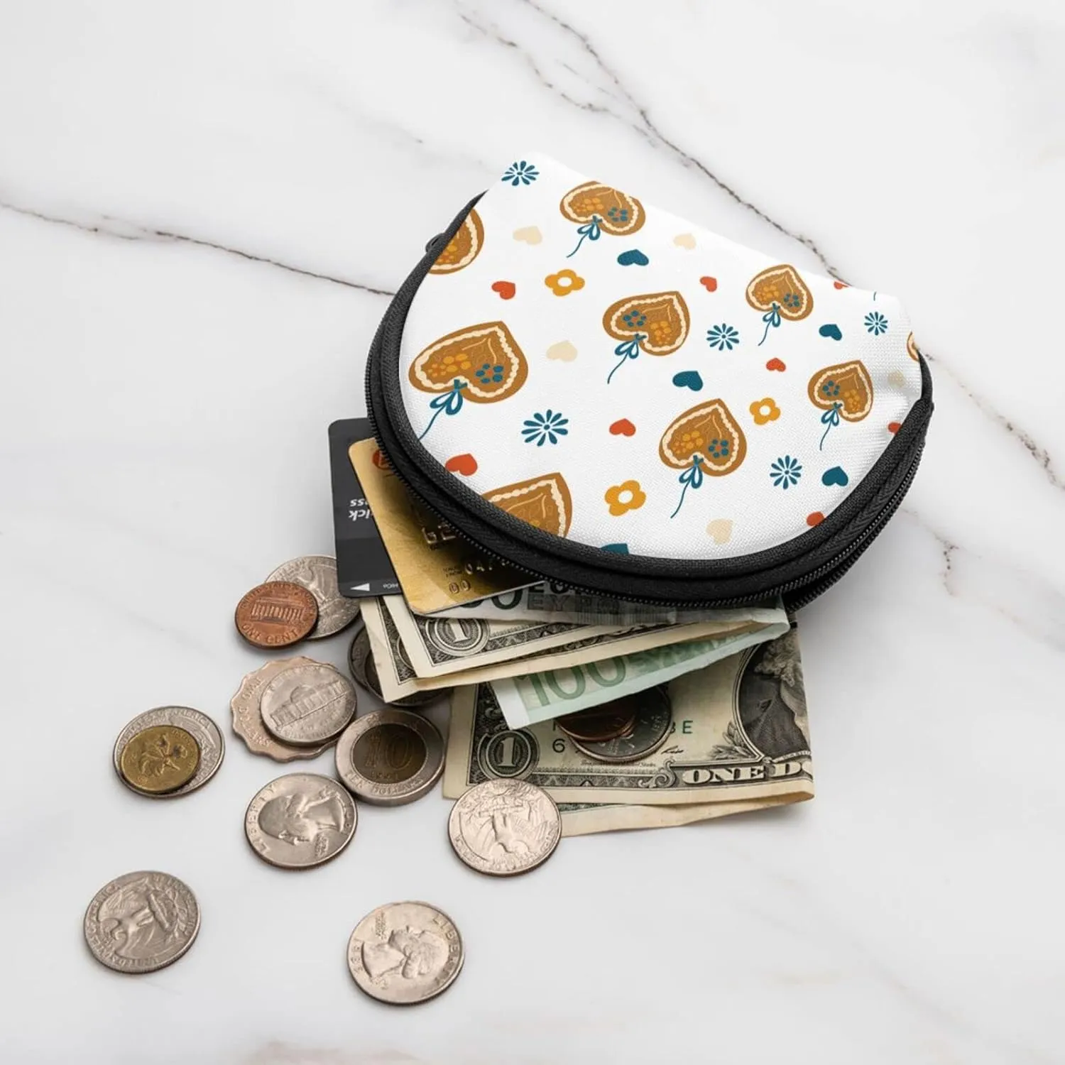 Half Moon Cosmetic Bag Travel Makeup Pouch for Women Small