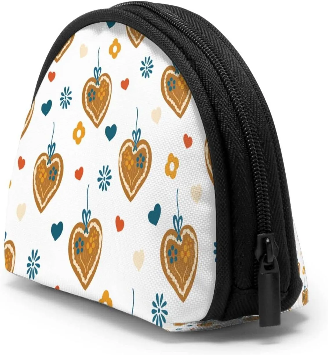 Half Moon Cosmetic Bag Travel Makeup Pouch for Women Small