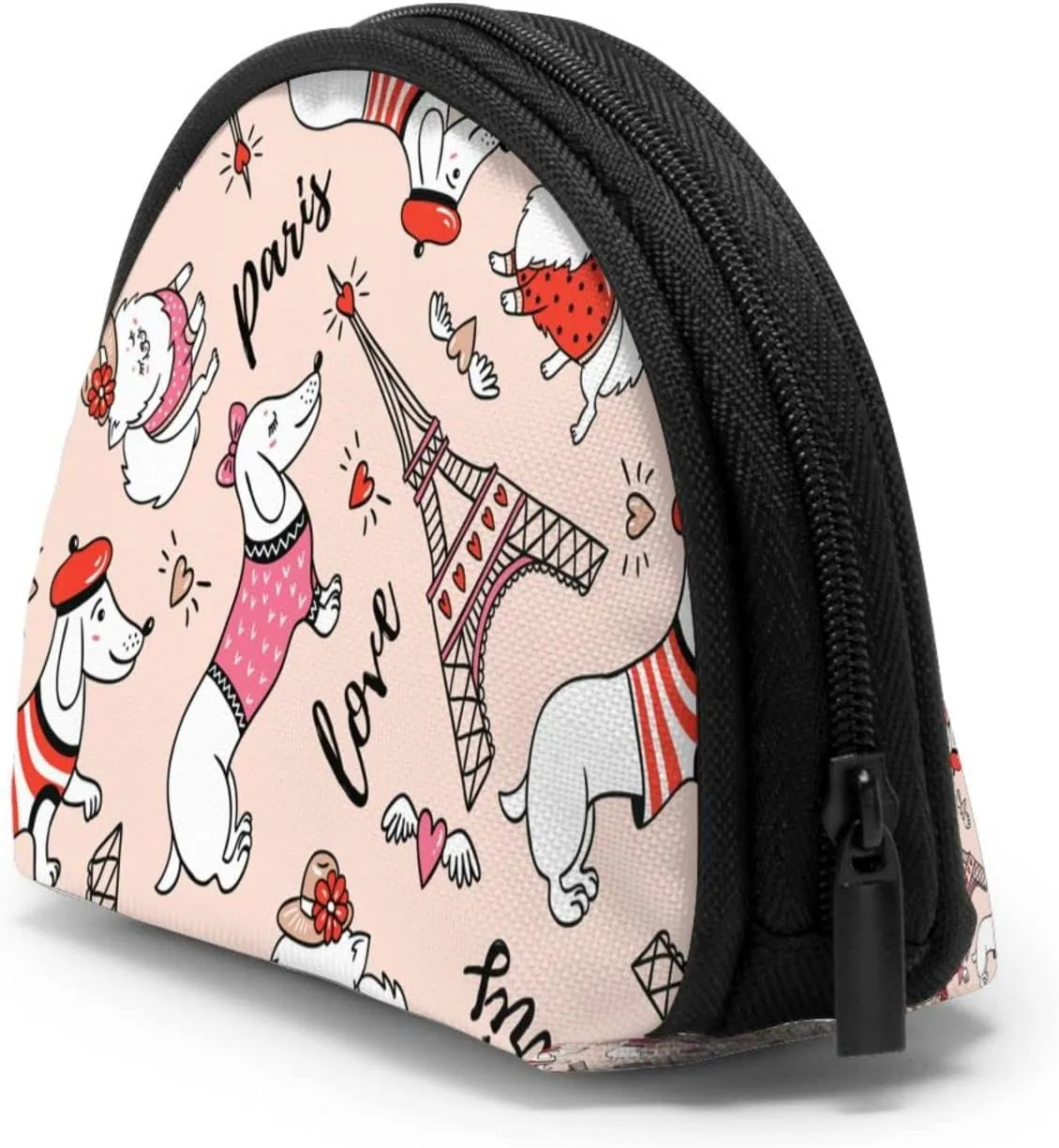 Half Moon Cosmetic Bag Travel Makeup Pouch for Women Small