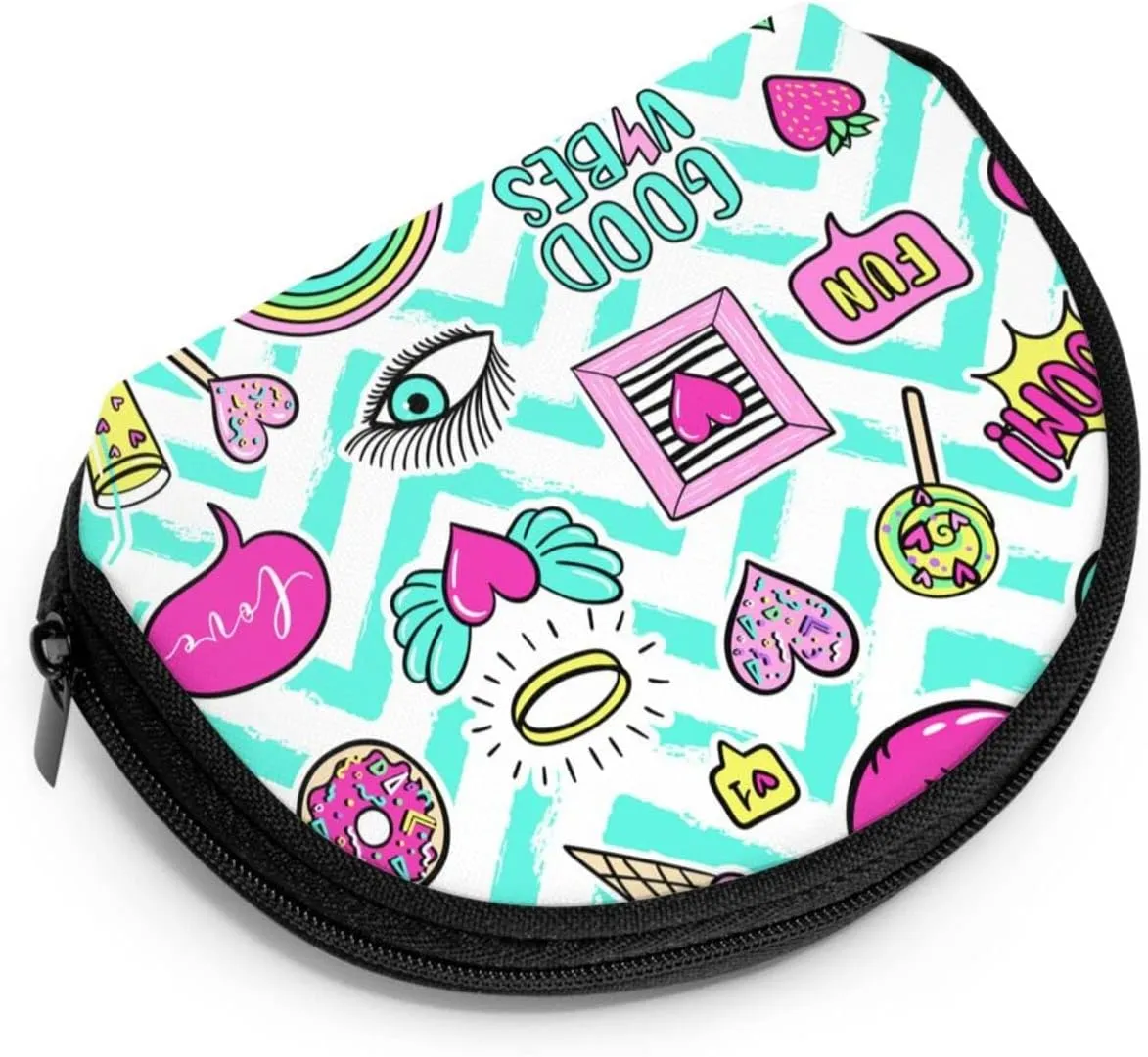 Half Moon Cosmetic Bag Travel Makeup Pouch for Women Small