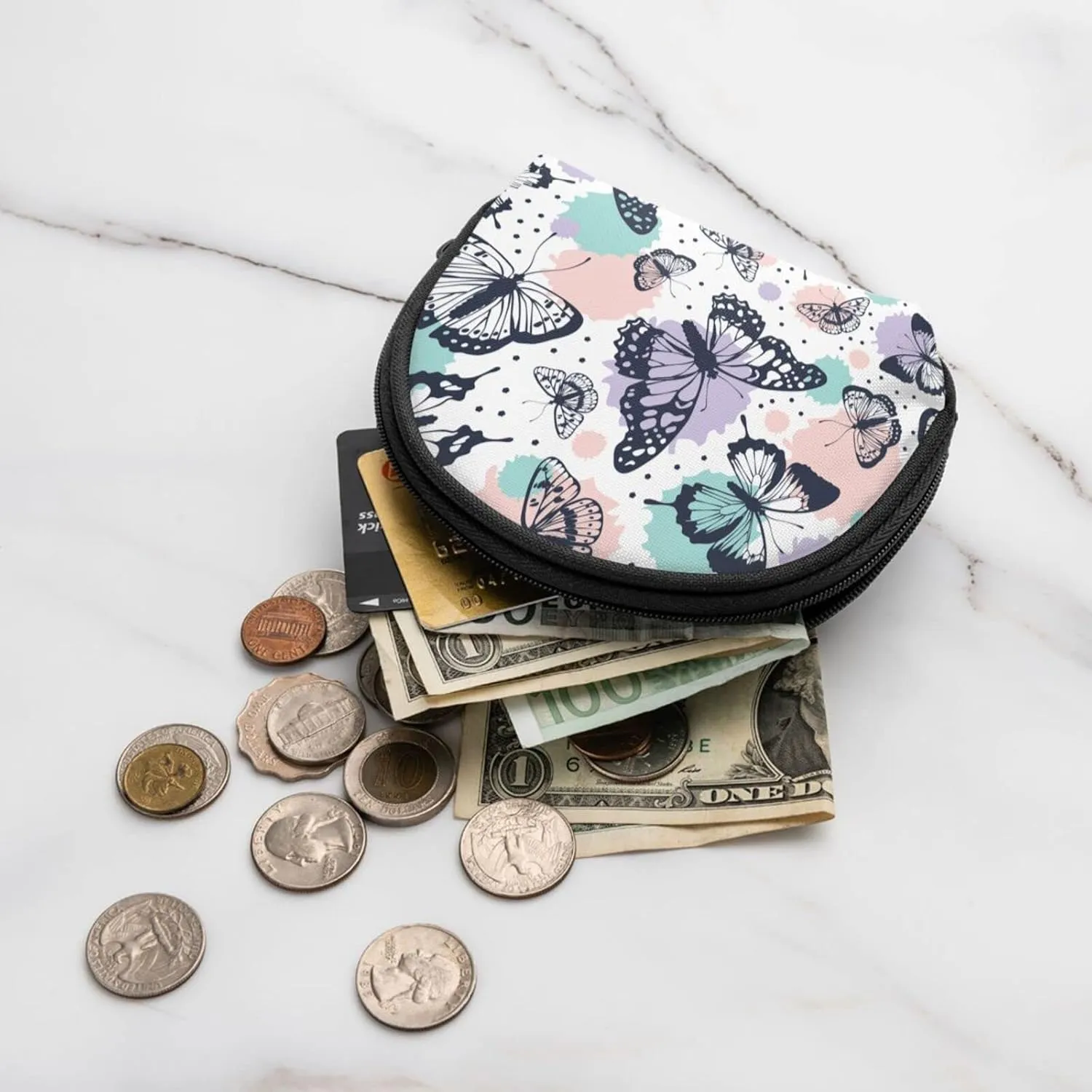 Half Moon Cosmetic Bag Travel Makeup Pouch for Women Small