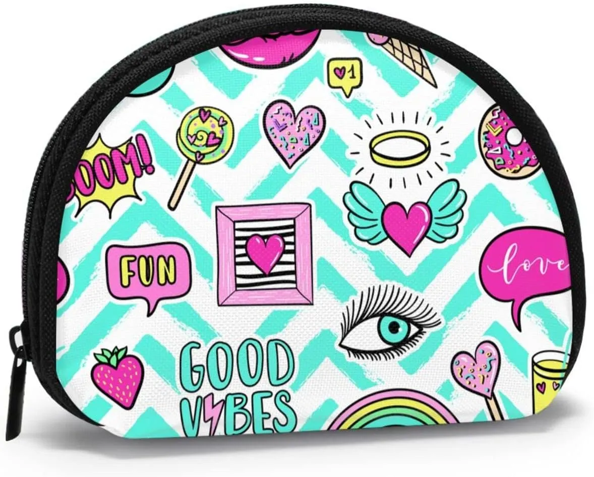 Half Moon Cosmetic Bag Travel Makeup Pouch for Women Small