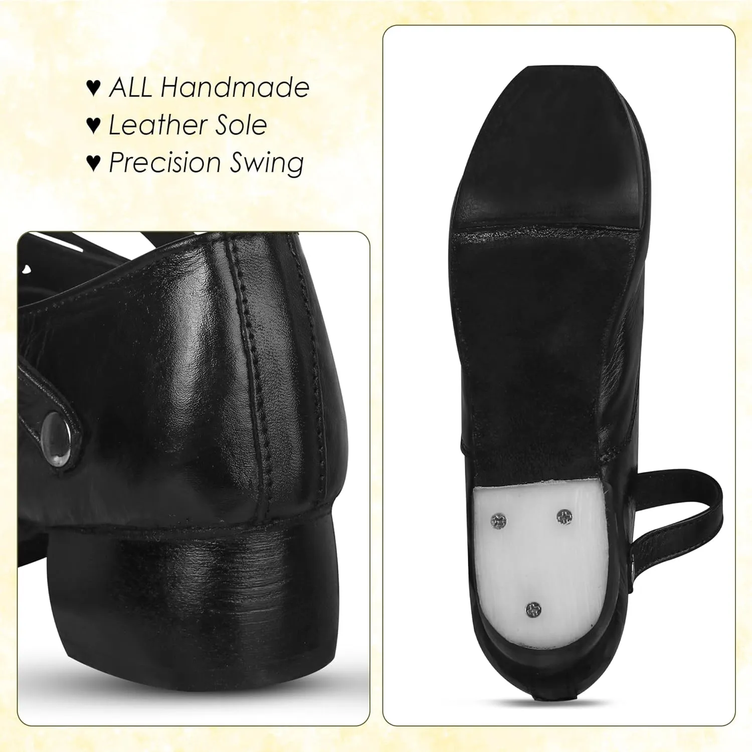 Handmade Irish Dance Hard Shoes with Crystal Buckles  Irish Shoes for Step Dancing, Lightweight Pure Cowhide Leather