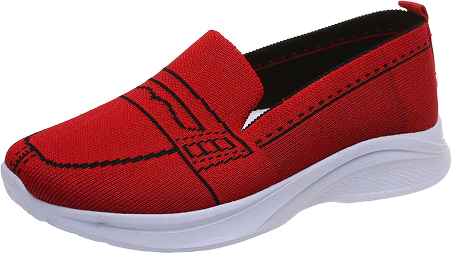 Hbeylia Womens Knitted Mesh Sneakers Air Cushion Trainers Women's Orthopedic Platform Arch Sneakers Breathable Non-Slip Slip On Walking Shoes Best Arch Support Shoes for Women
