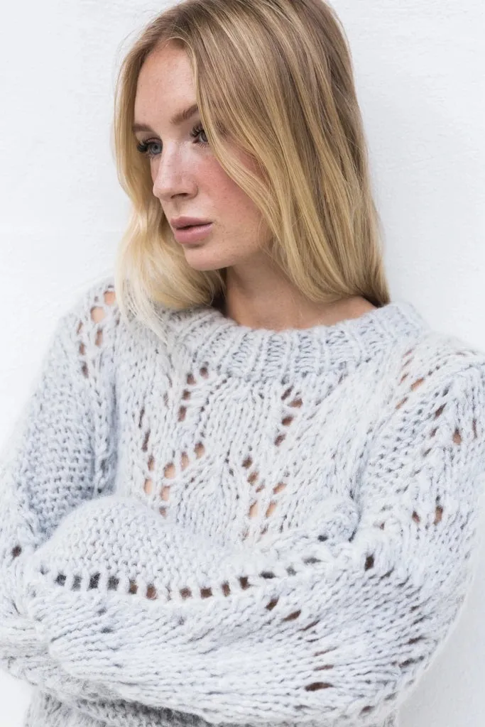Hello Parry WOMENS LUNA MOHAIR & WOOL CHUNKY KNIT SWEATER - GREY...FLASH SALE